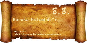 Boroka Balambér névjegykártya